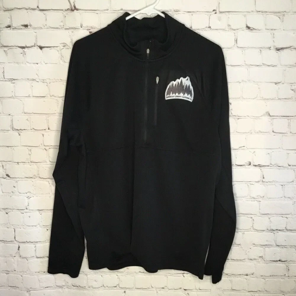 The North Face Men's Black Long Sleeve Half Zip Pocket Thumb Holes Sweatshirt XL